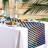 Preboun 6 Pcs Plastic Checkered Table Runner 14 x 108