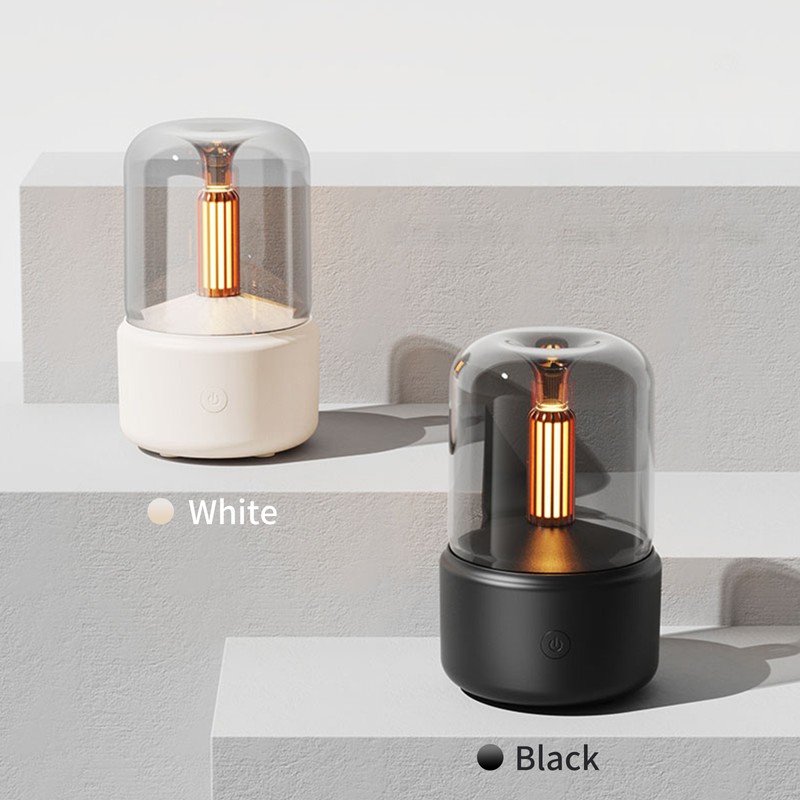 Candlelight Style Aroma Diffuser 120mL Mist Humidifier Warm White Night