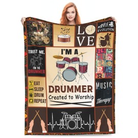 Juego de manta de música de rock, manta de franela de forro polar suave y acogedora, manta de felpa con temática de instrumentos musicales, regalos de música para niños, adolescentes, adultos, niñas,