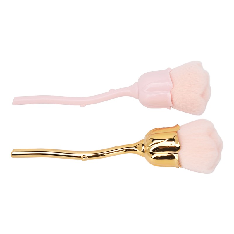 2pcs Nail Dust Remover Pink Rose Nail Powder Cleaning Brush