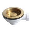 TALEA 114mm Gold Dark Grey Kitchen Sink Strainer Drain Set