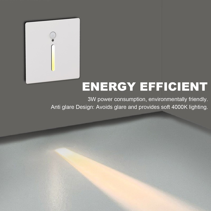 LED Step Light 3W Recessed Motion Seneor Dusk to Dawn