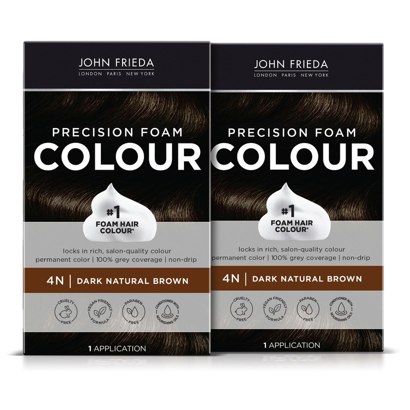 John Frieda Precision Foam Colour, Dark Natural Brown 4N, Full-coverage