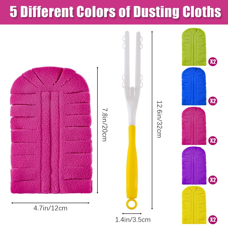 10 Pcs Fleece Duster Refills, Wet and Dry Dual Use