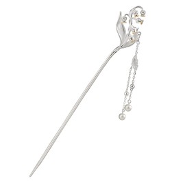 Miaomyao Kanzashi Kanzashi, One Piece, Kimono, Tsumasode, Hair Ornament, Antique Flower, Suzuran, Pearl, Silver, Hair Accessory