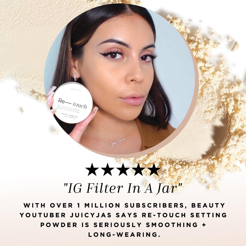HALEYS Re-touch Setting Powder VEGAN + CRUELTY-FREE, Ultra-Blurring, Lightweight, Non-Caking,