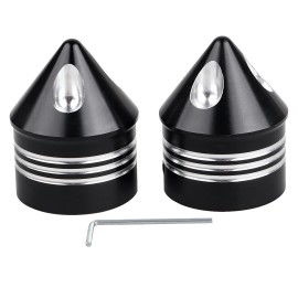 Unbranded Black Cut Front Axle Nut Cover Cap Kit For Harley Touring Electra Street Glide
