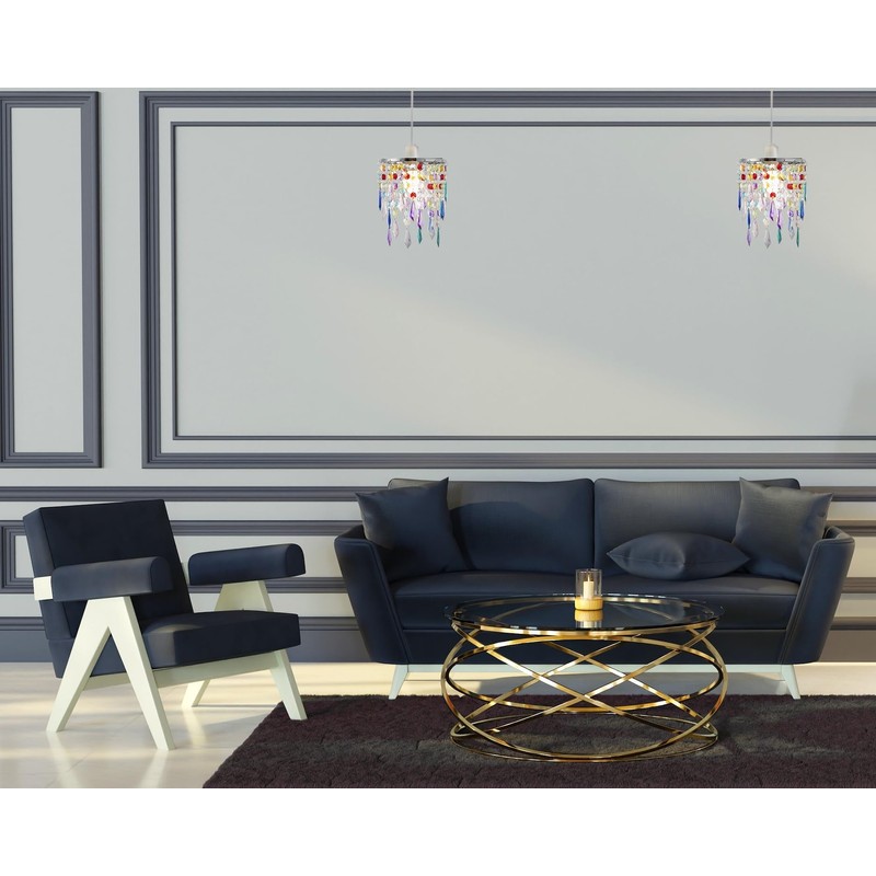 Modern Waterfall Design Easy Fit Pendant Shade with Multi Coloured