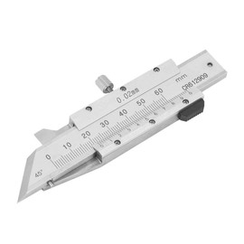 Chamfer Caliper 0-50 mm Stainless Steel LG22 Precision Measuring Tool with 0.02 mm Reading Value, High Accuracy for Mechanical Manufacturing and Glass Processing
