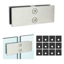 LukLoy 1 Pack Marine Grade Stainless Steel 316 Railing Glass to Glass Clamp, Corrosion Resistance Bracket for Coastal Outdoor Balustrade Railing Pool Fence (1, 180 Degree)
