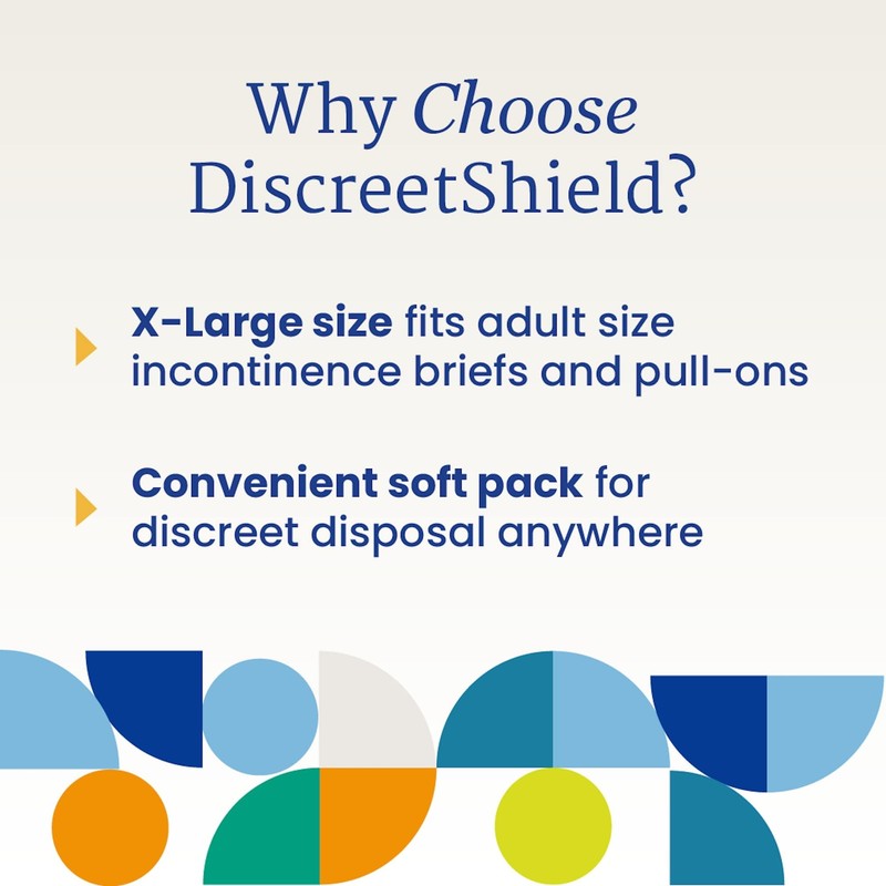 NorthShore DiscreetShield Disposal Bags for Adult Diapers, 25-Count, Opaque Navy,
