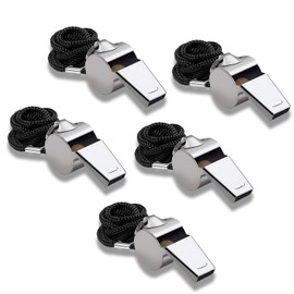 5 PCS Whistle, Whistles Sports Referee Whistle Football Whistle, Whistles with 42cm (16.53 in) Lanyard, Sports Whistle for Referees, Loud Whistle for Referees, Coaches, Football, Basketball