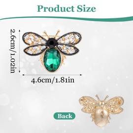 Mabor Colorful Rhinestone Crystal Bee Brooch Pin Vintage Bee Lapel Pin for Women Retro Cute Insect Animal Collar Pin Jewelry Gift for Women Clothing Accessories