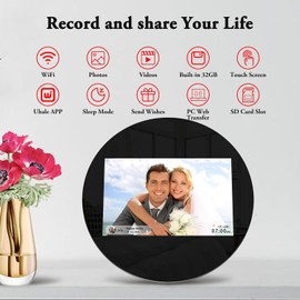 Digital Picture Frame, ThankVip 10.1 Inch WiFi Digital Photo Frame, IPS HD Display Touch Screen,32GB Storage, Slideshow, Wall Mountable, Auto-Rotate, Share Photos and Video via Uhale App