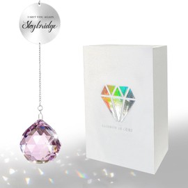 Memorial Gift for Loss of Loved One – Crystal Grief Suncatcher with Rainbow Light – Unique Sympathy Gift in Bereavement Box for Mom, Dad, Husband, Wife, Son, or Daughter (Light Rose)