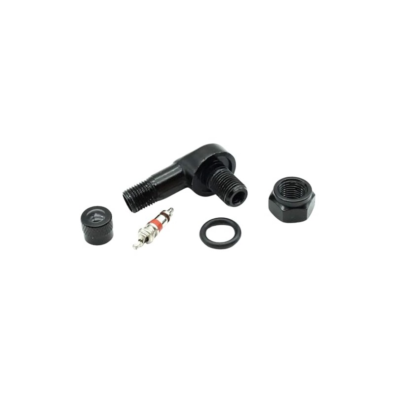 Felgenfactory 2x Motorcycle Aluminium Angle Valve Black 8.3 mm Valves
