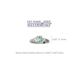 Silvershake 10X8mm Oval Shape Gemstones 925 Sterling Silver Solitaire Right Hand Anniversary Ring Jewelry for Women, 4.5, Sterling Silver Rhodium (White Gold Plated), genuine green amethyst