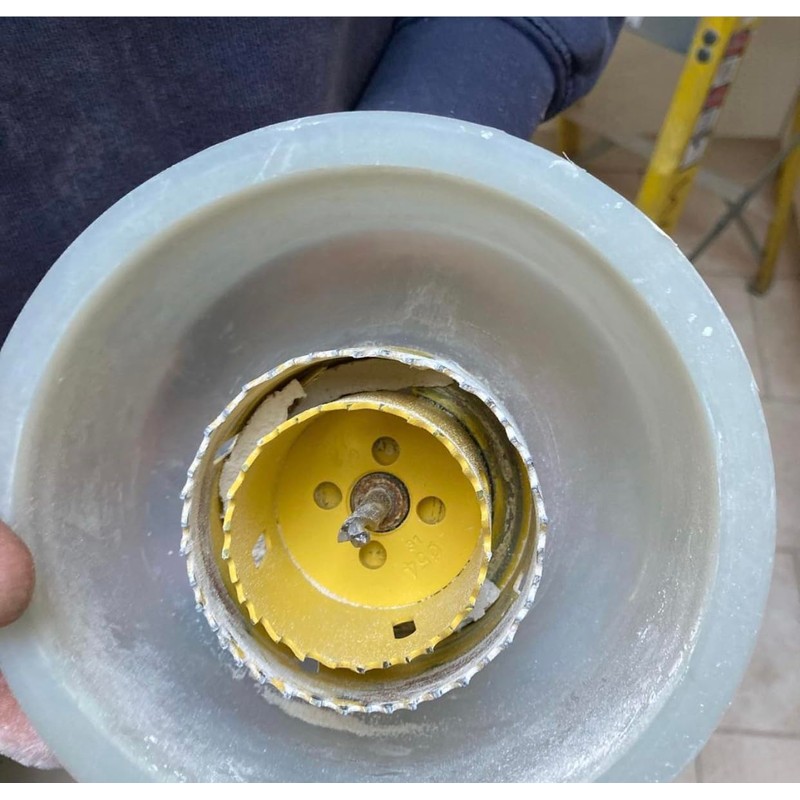 DADE Drill Dust Collector Eliminator D.A.D.E Holesaw Drilling Vertically Ceiling