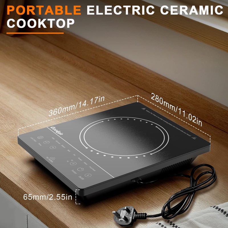 Cooksir Single Burner Electric Cooktop, Portable One Burner Electric Stove,