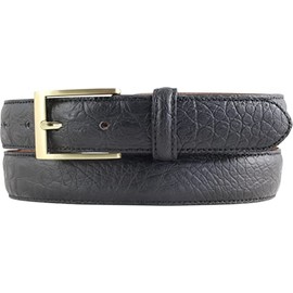 BELTINGER Belt with Crocodile Embossed 3 cm Leather Belt for Men with Gold Belt Buckle 30 mm Crocodile Look Crocodile Pattern 3 cm, Black, Gold