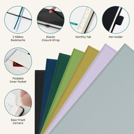 BEZEND Weekly Planner 2025-2026 with 2 Columns, 8.5" x 11" Academic Agenda 18 Months (Jul 25-Dec 26) Life Work Appointment Book with Monthly Tab, PU Leather Hardcover - Dutch Blue