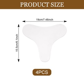 4 Stück Silikon Pads, Wiederverwendbare Dekolleté & Hals Silikonpads für Frauen, Transparente Brustpads zur Hautpflege (T-Shape)