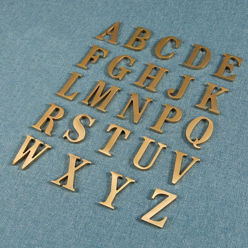 4.5CM Self Adhesive Solid Brass Letters Wall sticker Gold English