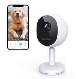 4MP Indoor Security Camera, WUUK 2.4GHz Home Security WiFi Pet Camera, Baby Monitor Camera with Night Vision, Human Motion Detection, 2-Way Audio, Compatible with Alexa & Google Assistant