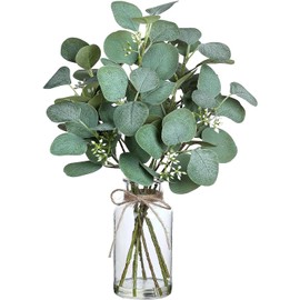 GSWSHJ 14-Inch Artificial Potted Eucalyptus: Realistic, Low-Maintenance Indoor Greenery for Home, Office & Wedding Decor