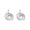 Sterling Silver Circle 7mm Circular Spiral Swirl Round Dot Stud