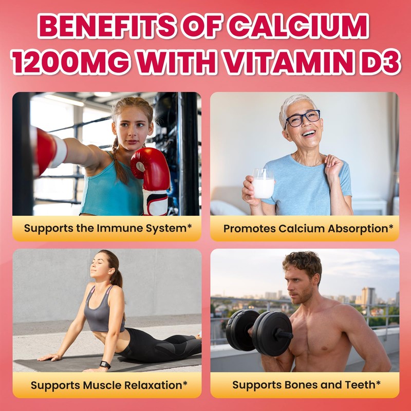 Calcium Citrate Gummies - 1200mg Calcium Gummies Supplements for Women