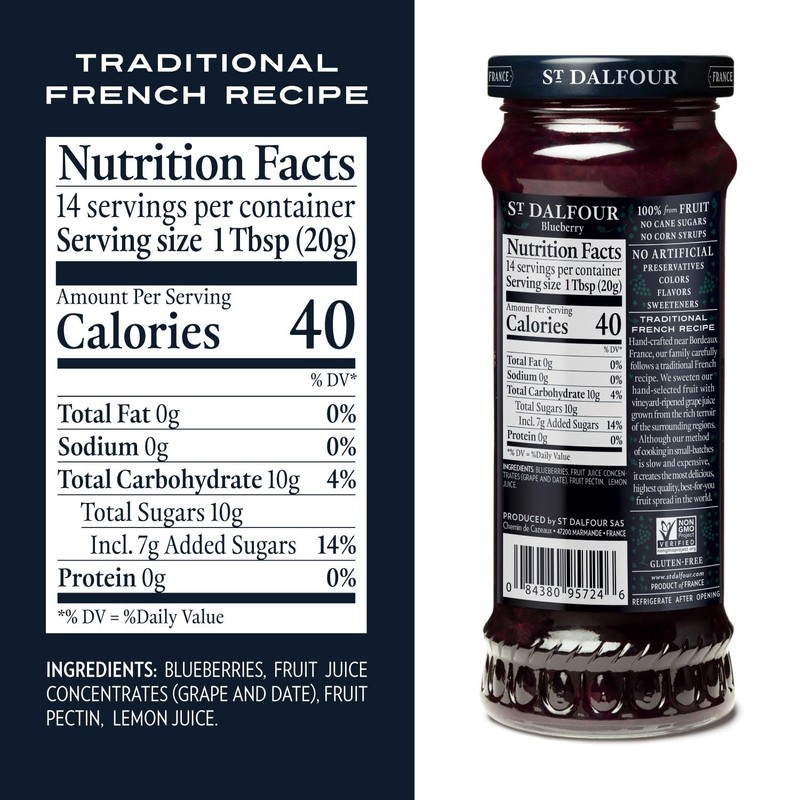 St. Dalfour Blueberry Fruit Spread - 10oz - 100% from