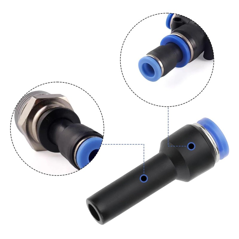 Enwye 5Pcs Push Fit Stem Reducer 8mm to 6mm Push