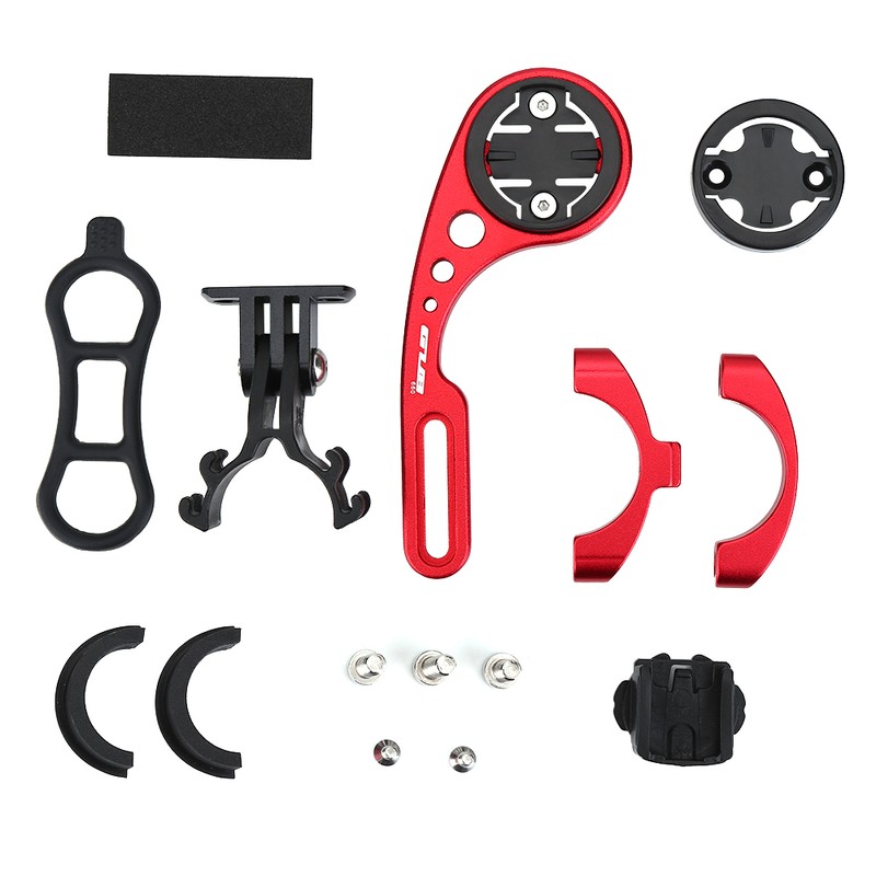 Bicycle Odometer Comupter Aluminium Alloy Extension Mount with Adapters (Red)
