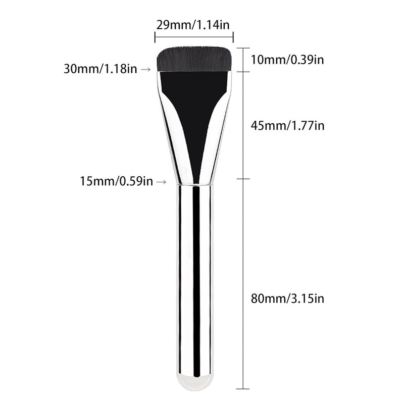 2pcs Flat Foundation Brush for Liquid Makeup, Ultra Thin Flat
