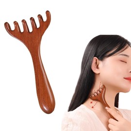 Coollooda Hair Comb, Half Moon Comb, Scalp Massage, Sandwood Comb, Pressure Point Press, Natural Wood, High Quality, Scalp Massage, Meridian Massage, Popular, Unisex, For Face, Neck, Decollete