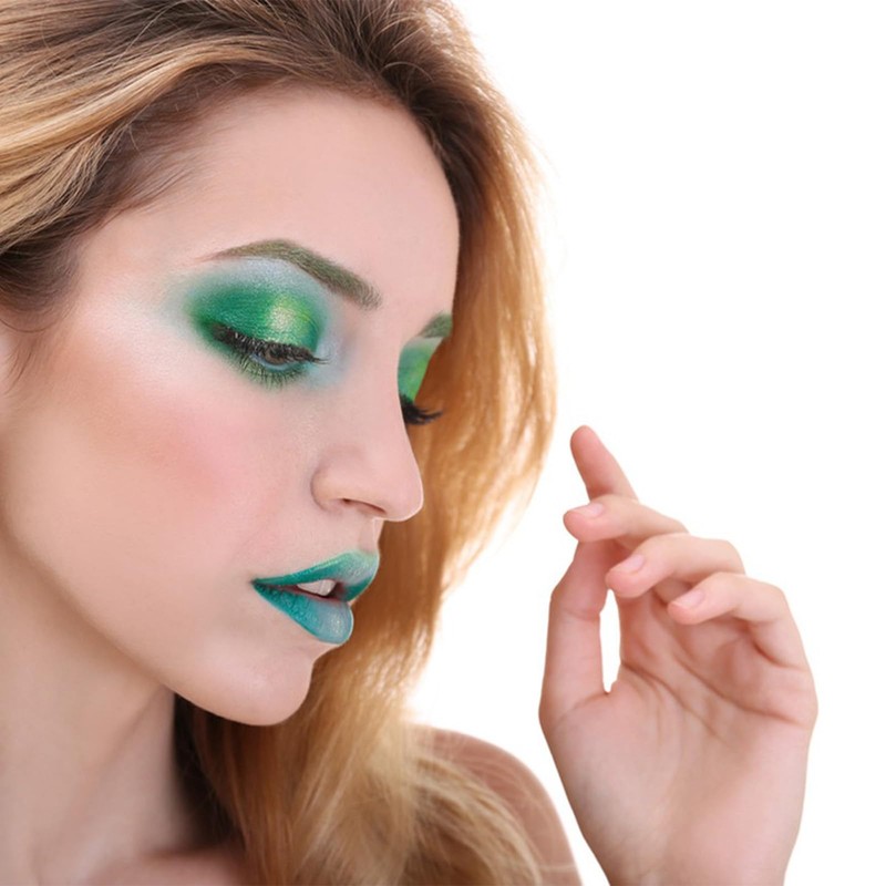 Fychuo Green Eyeshadow Palette Glitter Eyeshadow 16 Colours Eyeshadows Make