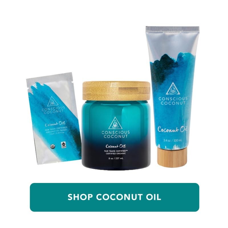 Conscious Coconut Individual Coconut Oil Packets, Certified Organic, Fair Trade