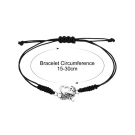 PATIKIL Cheerleader Gifts, 20 Pcs Cheer Bracelet Adjustable Cheerleading Charm Bracelet for Cheer Team, Black