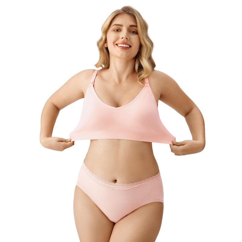 HBselect 3 pcs pregnancy nursing bra, seamless with additional bra