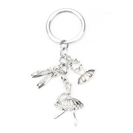 Ballerina and Dance Shoe Dress Keychain for Women Keyring Gifts for Good Friends, Girlfriend, Travel, Birthday, Inspirational, Friendships, Teacher and Funny Accessories