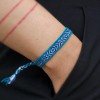 Boho Cerulean blue Boho Woven Bracelet, Slim Bracelet, Textile Cloth