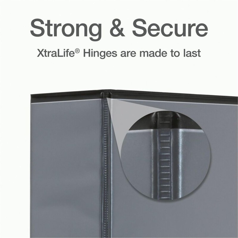 Cardinal XtraLife ClearVue Non-Stick Locking Slant-D Ring Binder, 4", Black