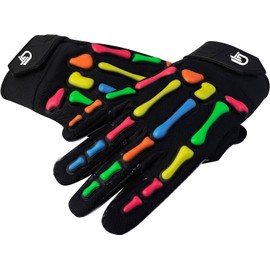 Generic Glorious Traders Youth Football Gloves American Wide Receiver Injected Bones Football Gloves for Adult Men Women & Boys with Super Sticky Silicone Grip Palm (Adult Large)