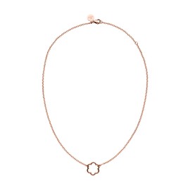 Purelei® Bloom Women's Stainless Steel Oval Anchor Chain Necklace with Flower Shape Pendant, Adjustable Length 40-45 cm, Stainless Steel, No Gemstone