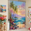 Mocsicka Beach Coastal Seaside Shower Curtain (Multicolor, 71x71 Inch)