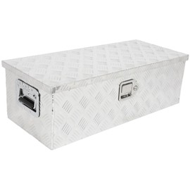 scitoo Heavy Duty Aluminum Truck Tool Box for Truck 30 Inch Pickup Truck Bed RV Trailer Toolbox Place Organizer with Lock and Keys, Rectangle Plate Waterproof Underbody Toolboxes (Silver)