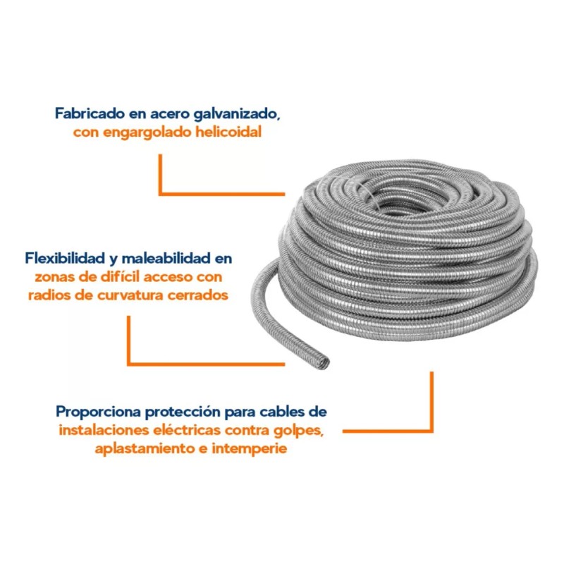 Volteck Tubo Flexible 3/4', Rollo 50 M Volteck Volteck 46901