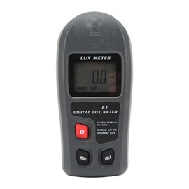 Digital Illuminance Meter, Measuring Up to 200,000 Lux, LCD Screen, Display, Brightness Measurement, Photography, Plant Growth, Eyesight, Light Management, Research Experiment, Factory Use, Black