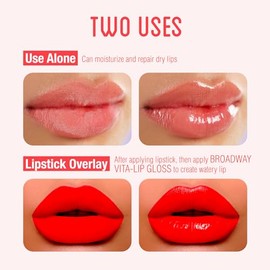 Ruby Kisses Broadway Vita-Lip - Brillo labial transparente (durazno paquete de 6), fórmula ultra hidratante y calmante con aceites vitamínicos, acabad